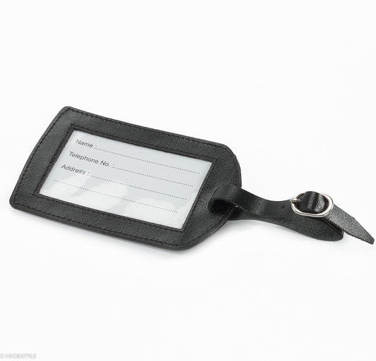 Trenz leather luggage tag  #TW03 Black