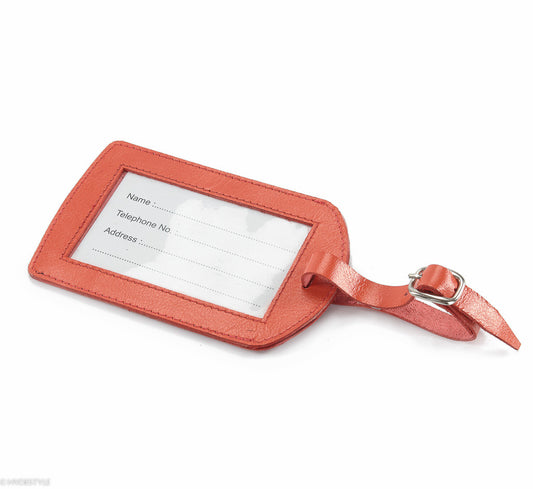 Trenz leather luggage tag  #TW03 Orange