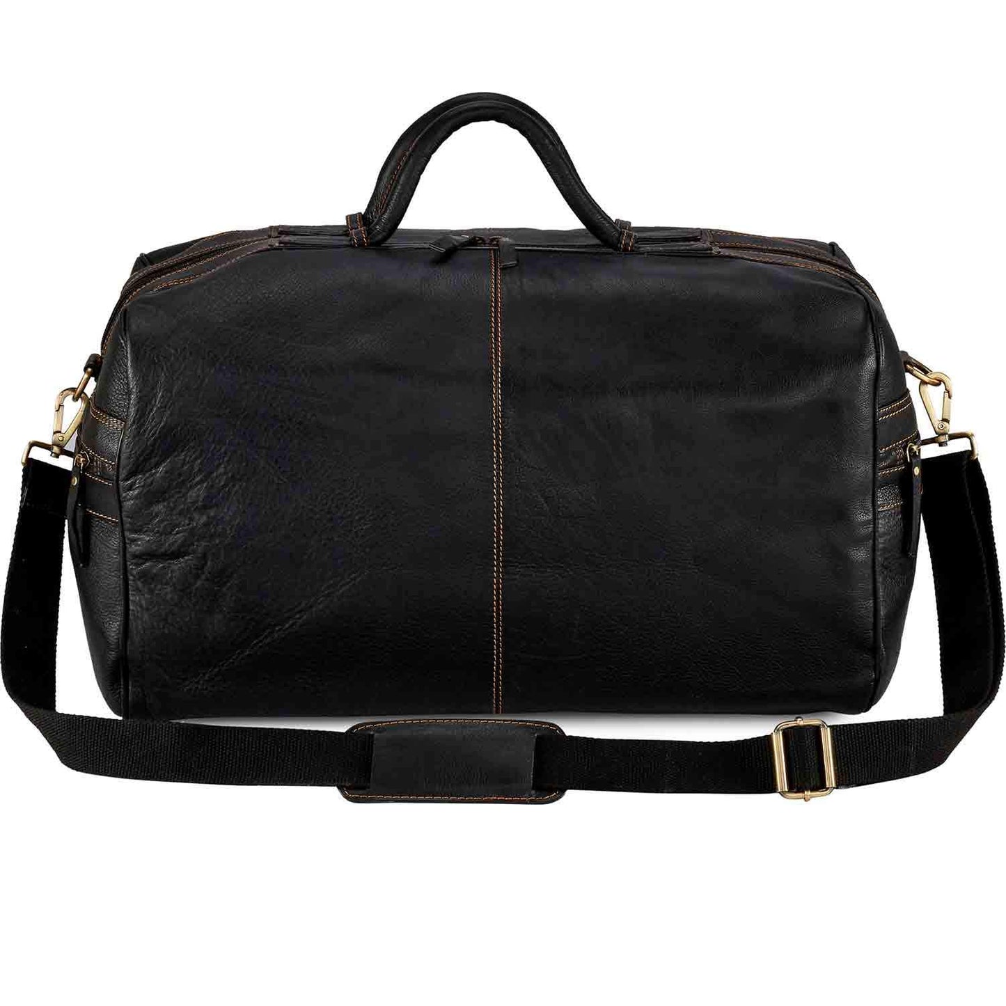 Pratico Grained Leather Travel Bag With Pin Stitch Detail #TT02