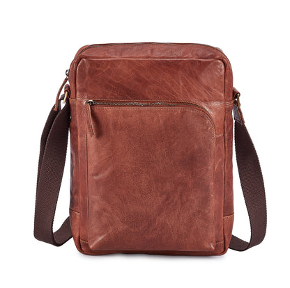 A4+ Brown Leather City Bag UM610-Walnut