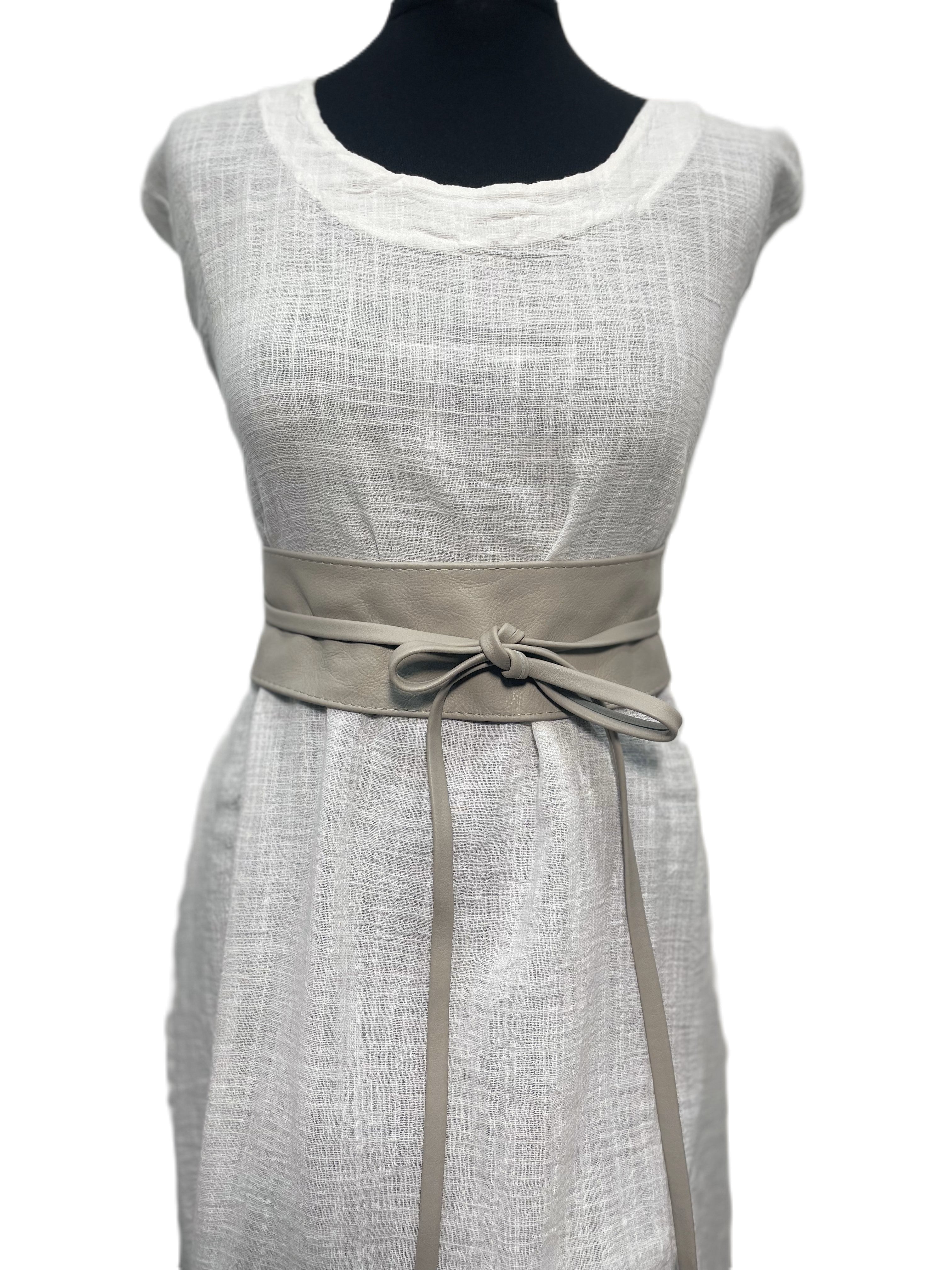 Grey Obi belt soft genuine leather wrap belt Wide waist belt in genu hydestyle.london