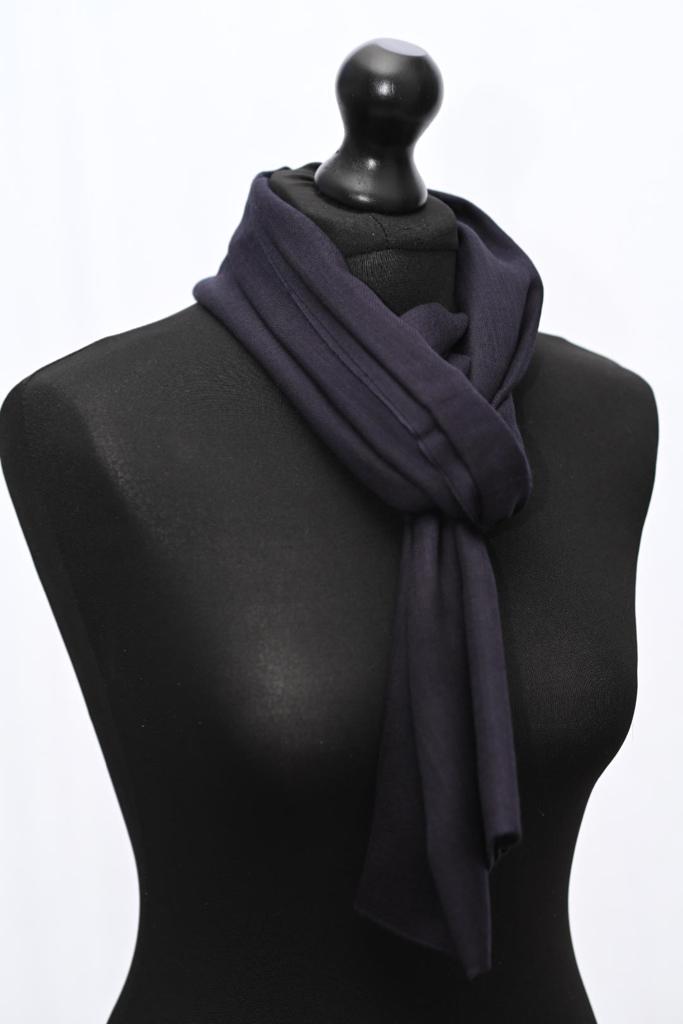 Black Beautiful Hand Woven Solid Colour Soft Silk Wool Scarf | Stole | Shawl | Wrap