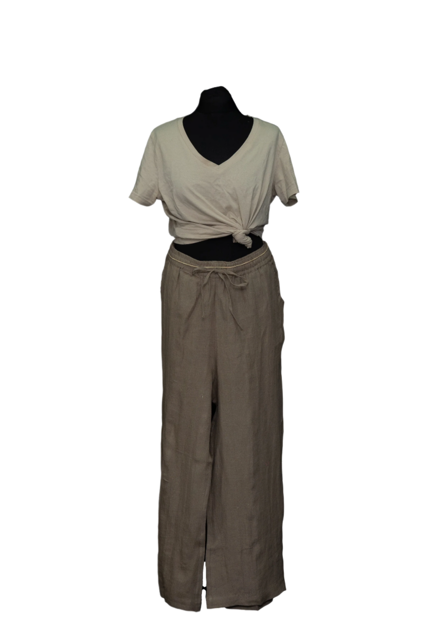 Linen Wide Drawstring Pants / Trouser #TLC-P-1006