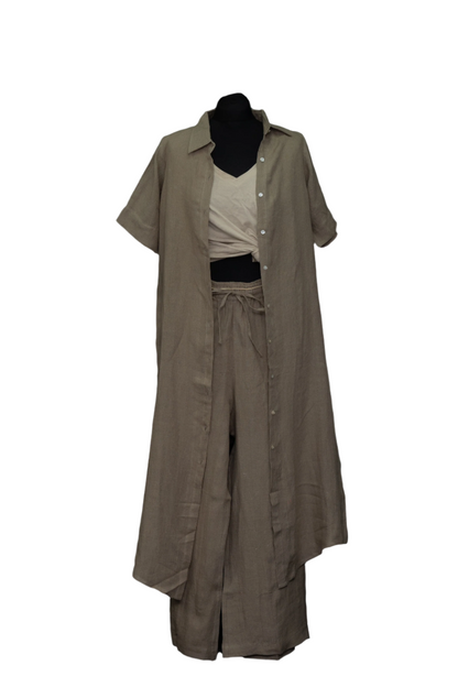 Linen Wide Drawstring Pants / Trouser #TLC-P-1006