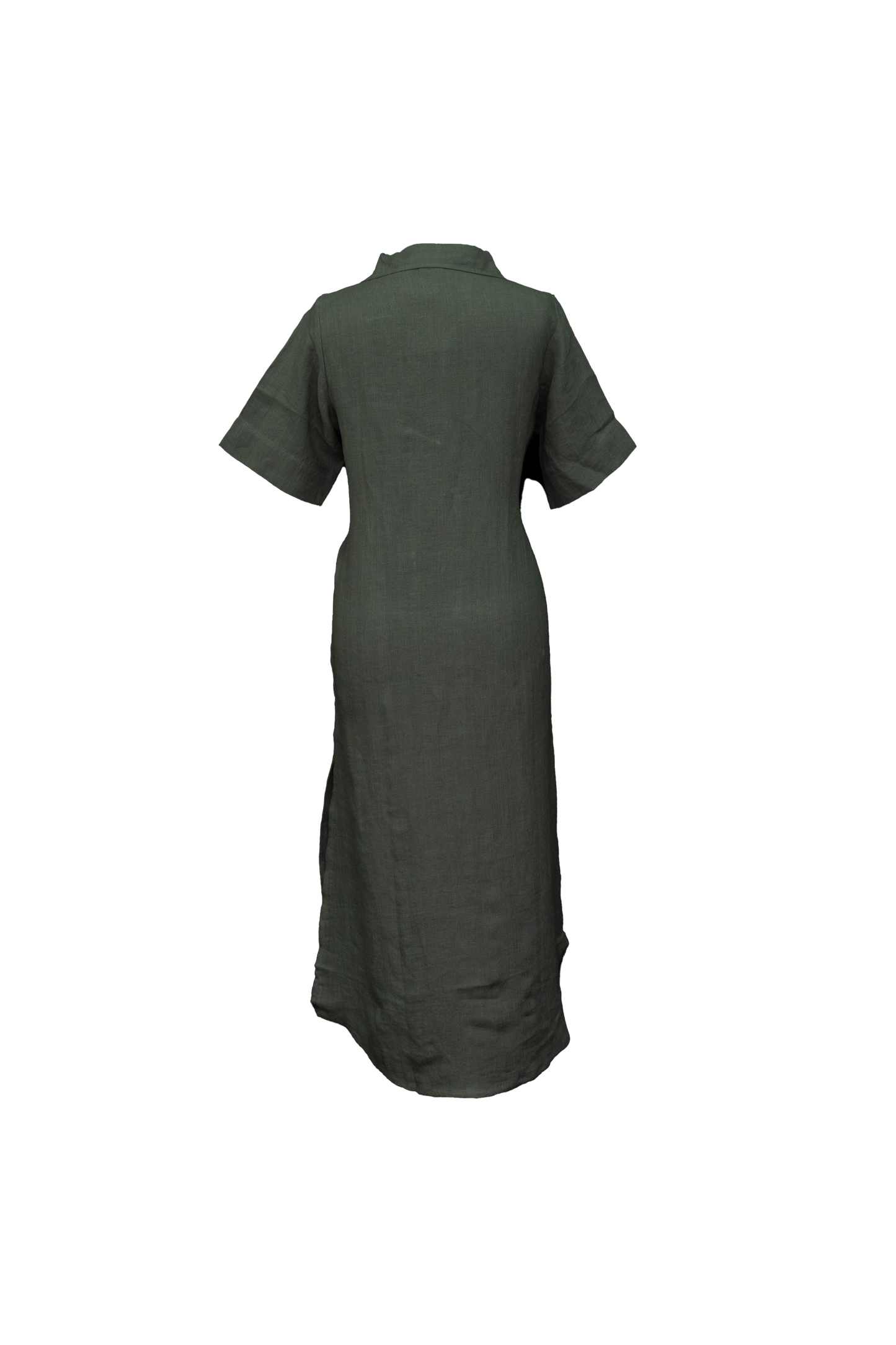 Linen Short Sleeve Shirt Dress #TLC-D-1005