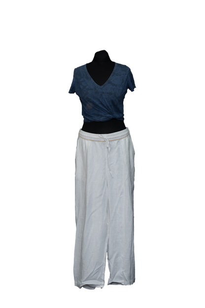 Linen Wide Drawstring Pants / Trouser #TLC-P-1006