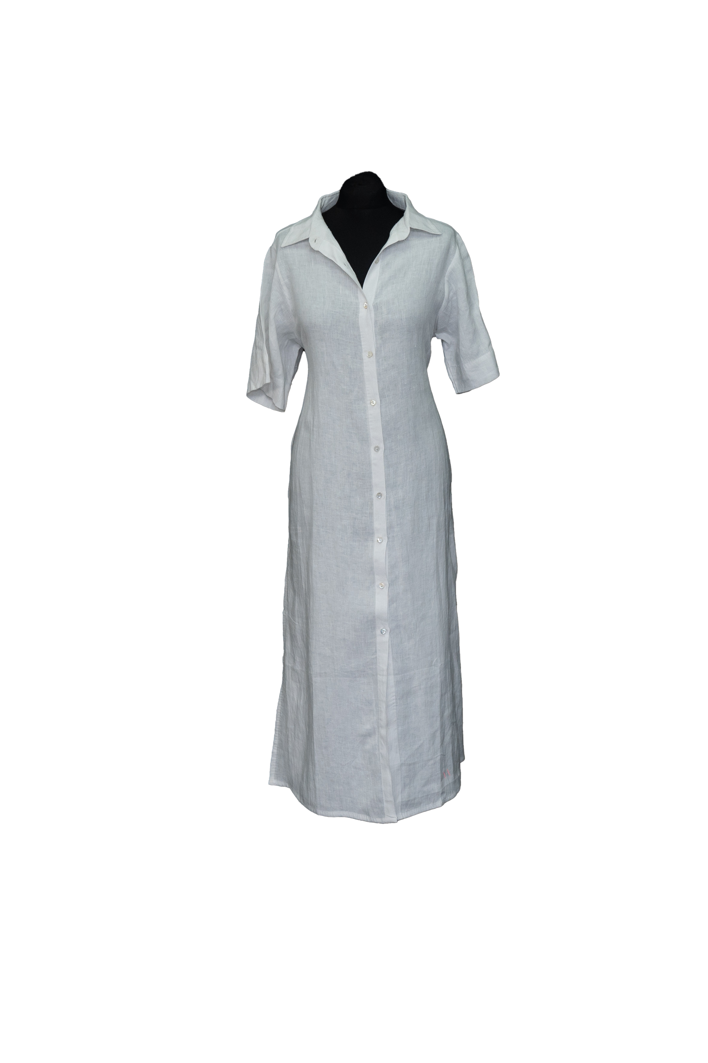 Linen Short Sleeve Shirt Dress #TLC-D-1005