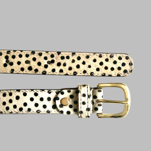 Dotty Spotty Hair on Hide Leather Pony Hair Women's Belt