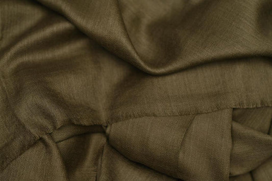 Army Green Beautiful Hand Woven Solid Colour Soft Silk Wool Scarf | Stole | Shawl | Wrap