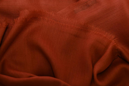 Rust Beautiful Hand Woven Solid Colour Soft Silk Wool Scarf | Stole | Shawl | Wrap