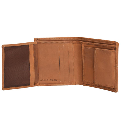 RFID Leather Mens' Bifold Slim Wallet #GW822 Tan