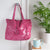 Metallic Magpie Genuine Leather Alice Tote Bag #LB901 Pink