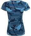 Blue Camo Printed Ladies T-Shirt LTS-1187
