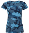 Blue Camo Printed Ladies T-Shirt LTS-1187