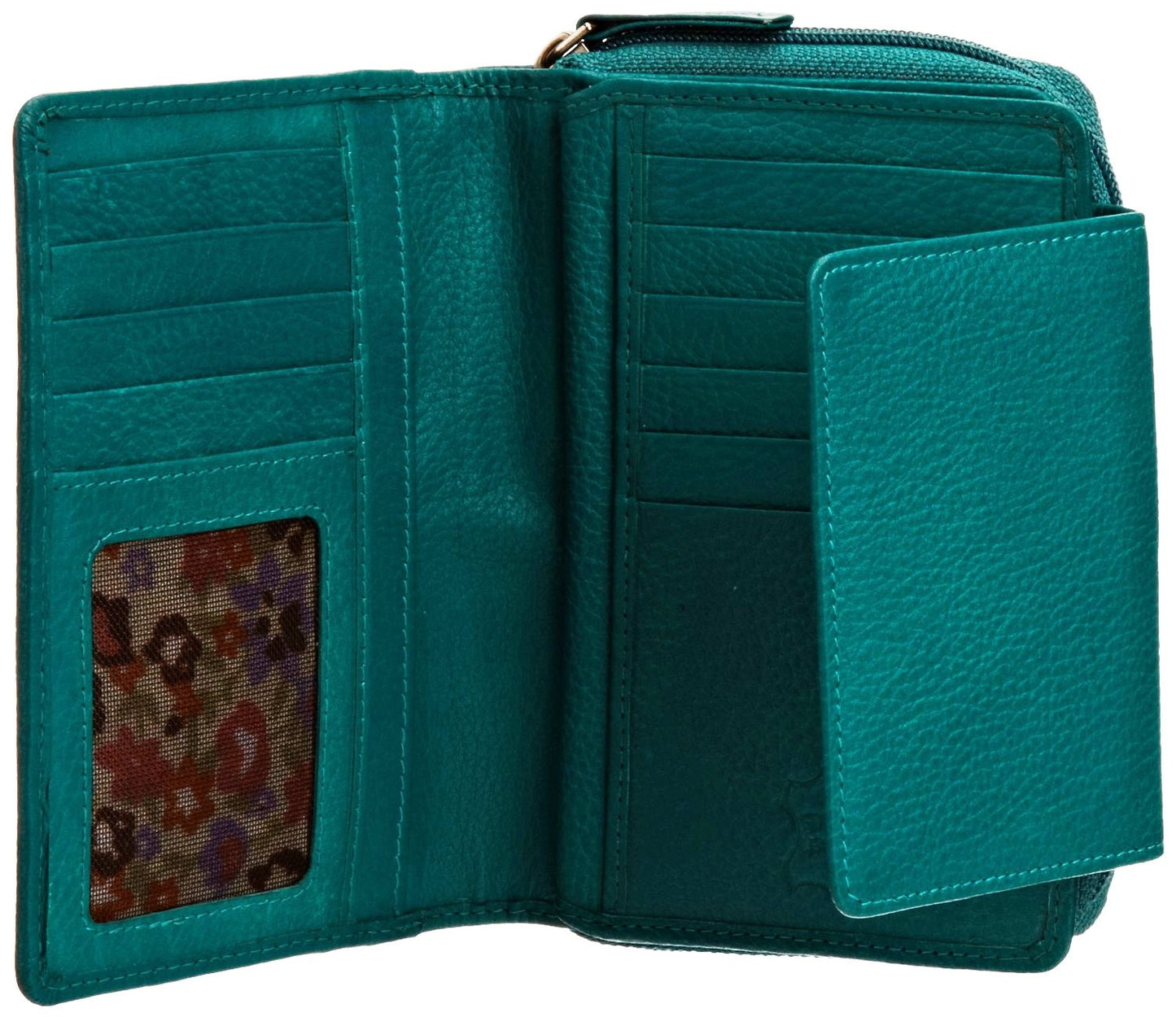 Pratico - women leather flap wallet #LW02 Green