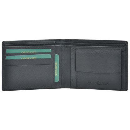Pratico Classic Men's Leather Bilfold Wallet #GW63 Black