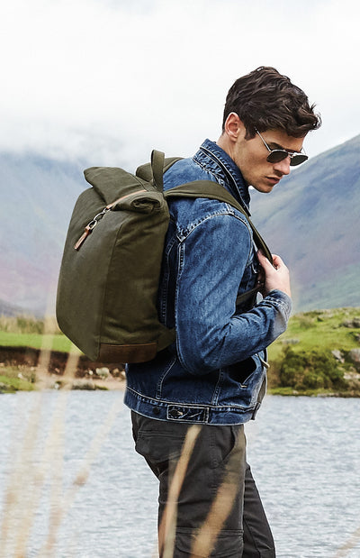 GP655 Personalised Khaki Waxed Canvas Backpack