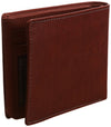 Pratico - mens 17 card leather trifold wallet #GW50 Cognac