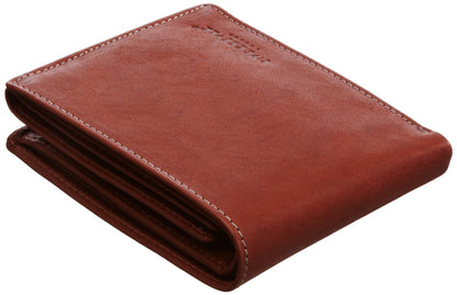 Pratico - mens 17 card leather trifold wallet #GW50 Cognac