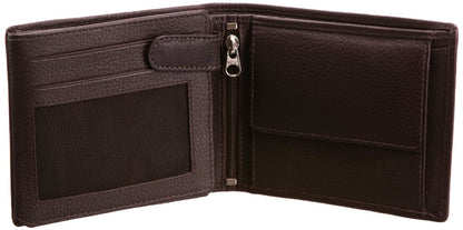 Pratico - mens ID pullout leather trifold wallet #GW51 Brown