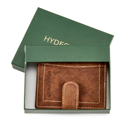 HYDESTYLE Genuine Leather Credit Card Holder Wallet For 34 cards with Plastic Sleeves #GW701