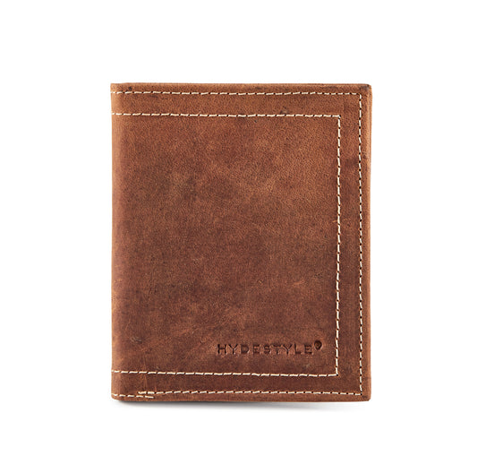 Personalised Distressed leather bi-fold ID and coin wallet #GW704