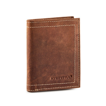 Personalised Distressed leather bi-fold ID and coin wallet #GW704