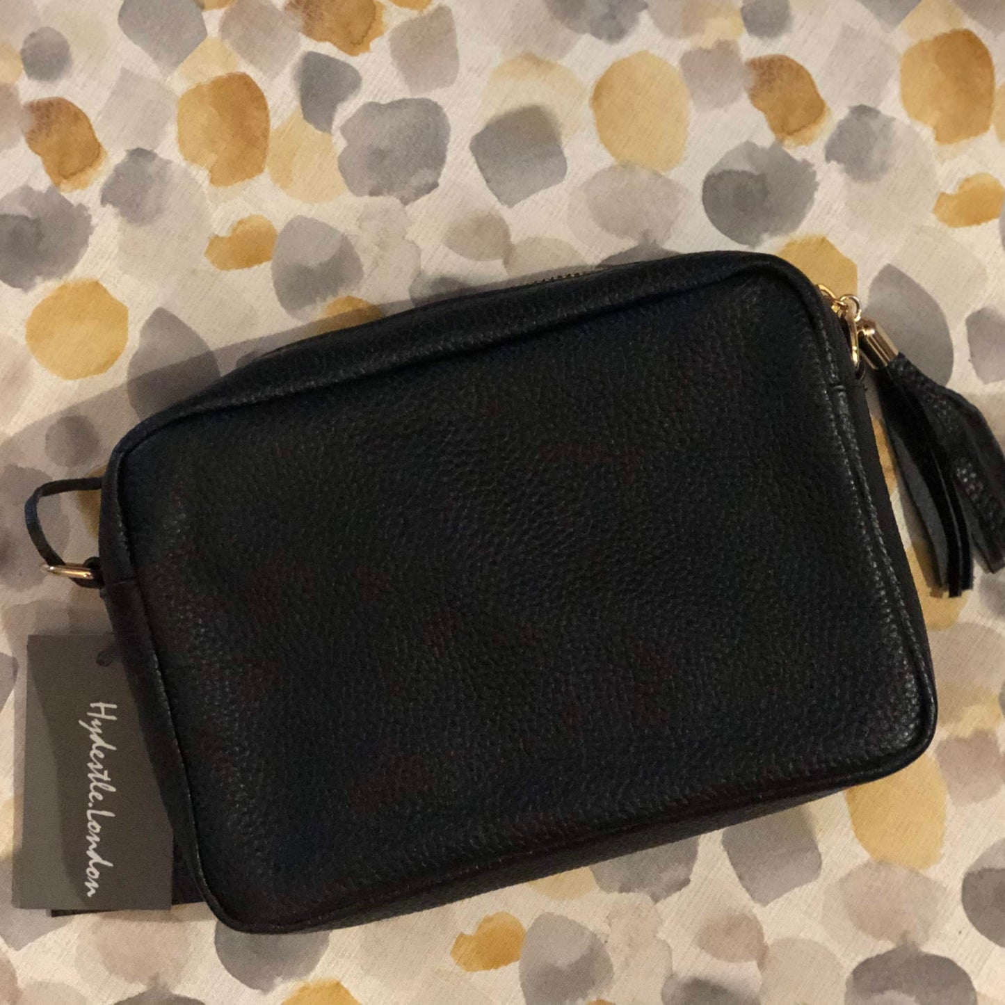 Classic Black Camera Leather Crossbody Clutch Bag