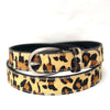 folded Leopard hair-on-hide women leather belt