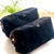2 Personalised Black Waxed Canvas Toiletry Bag