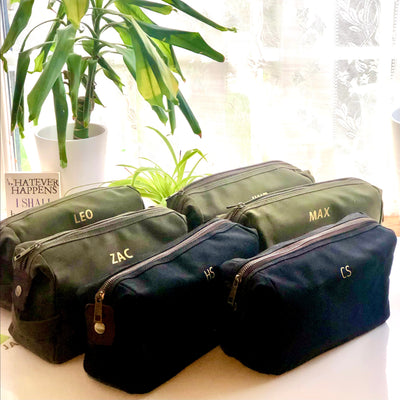 6 Waxed Canvas Wash Toiletry Bag