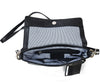 Secure RFID embossed leather ladies messenger bag with card case #LB67 Black