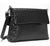 Secure RFID embossed leather ladies messenger bag with card case #LB67 Black