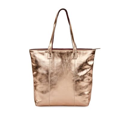Metallic Magpie Zip Top Tote Bag #LB86 Rose