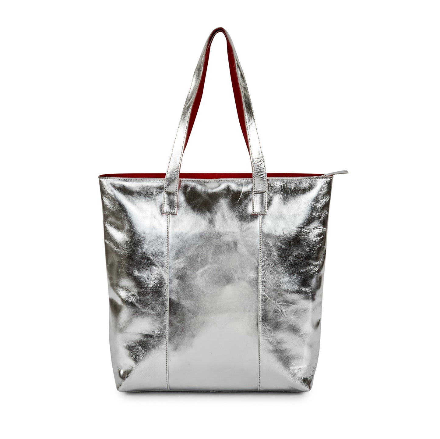 Metallic Magpie Zip Top Tote Bag #LB86 Silver