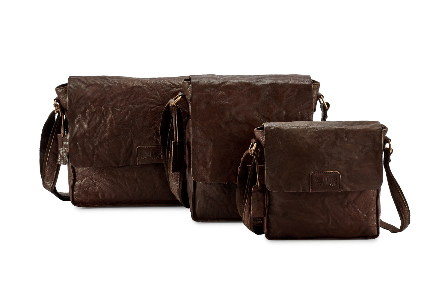 Pello Black washed leather man-bag #UM101 - Small