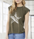 Olive Green Women's Flowy Summer Fold Up Tee T-Shirt LTS-8804