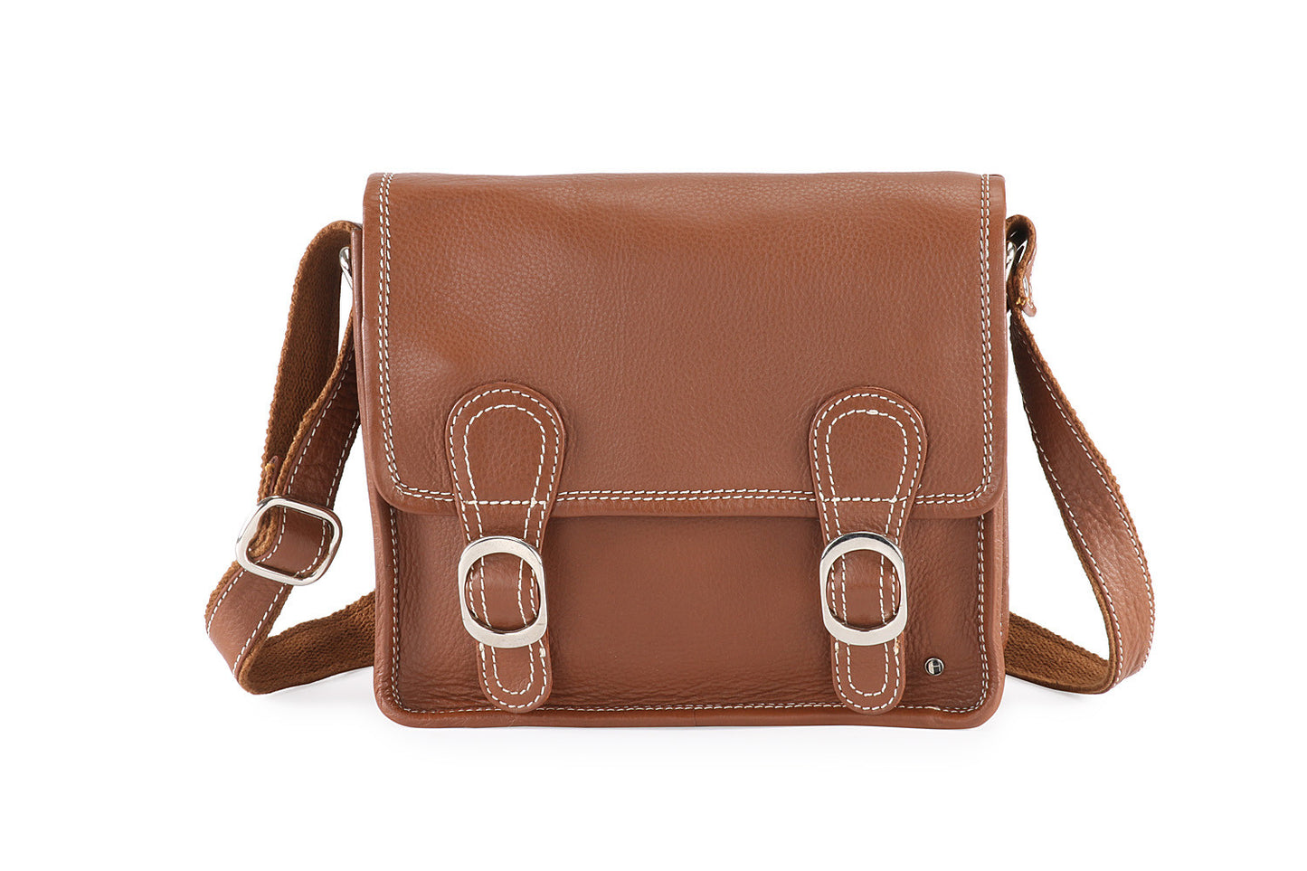 PRATICO - Xena leather small satchel bag #LB44 brown