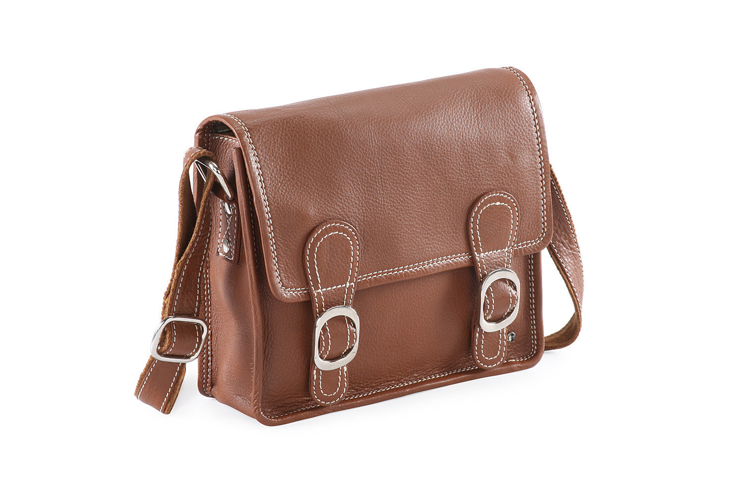 PRATICO - Xena leather small satchel bag #LB44 brown
