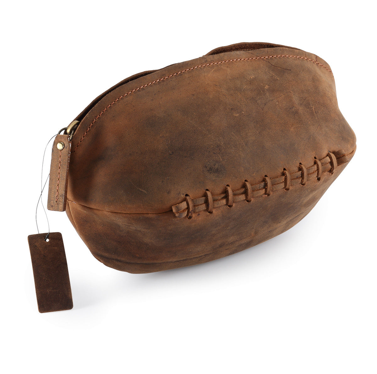 Hydestyle Venator Distressed Leather Rugby Ball Wash Bag  #TW13