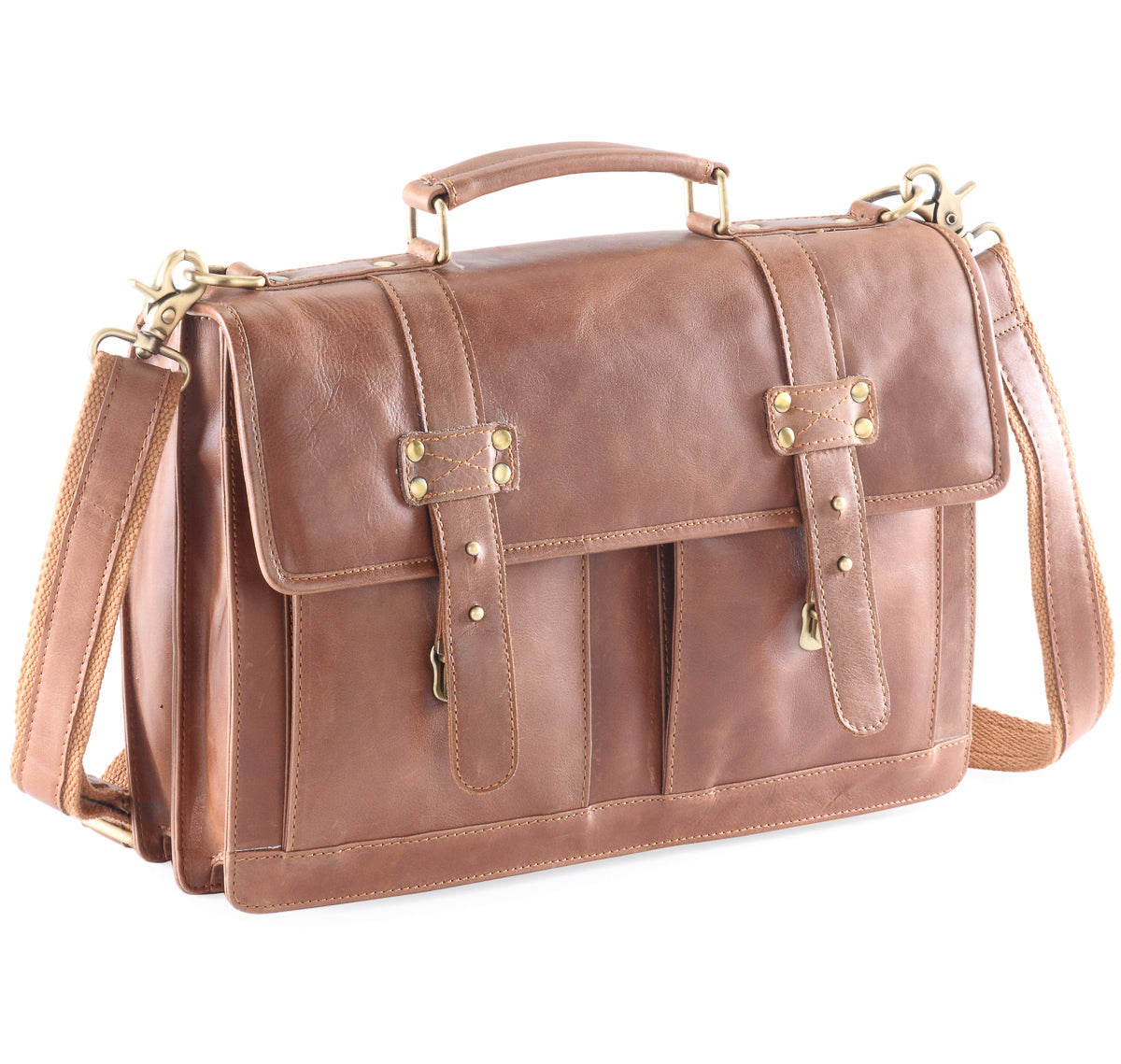 Frango distressed leather satchel / briefcase #UM51