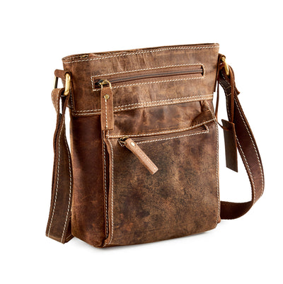 Distressed Leather Travel Cross-Body Bag - iPad/tablet A5 #UM63