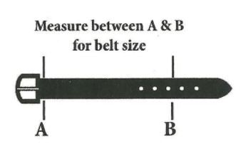 measurement between A & B for belt size