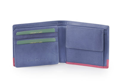 Pratico - mens colour block leather wallet #GW23