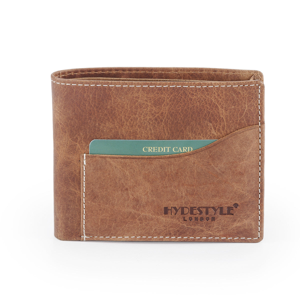 Venator distressed leather sliding 2- in 1 wallet #GW837  Tan