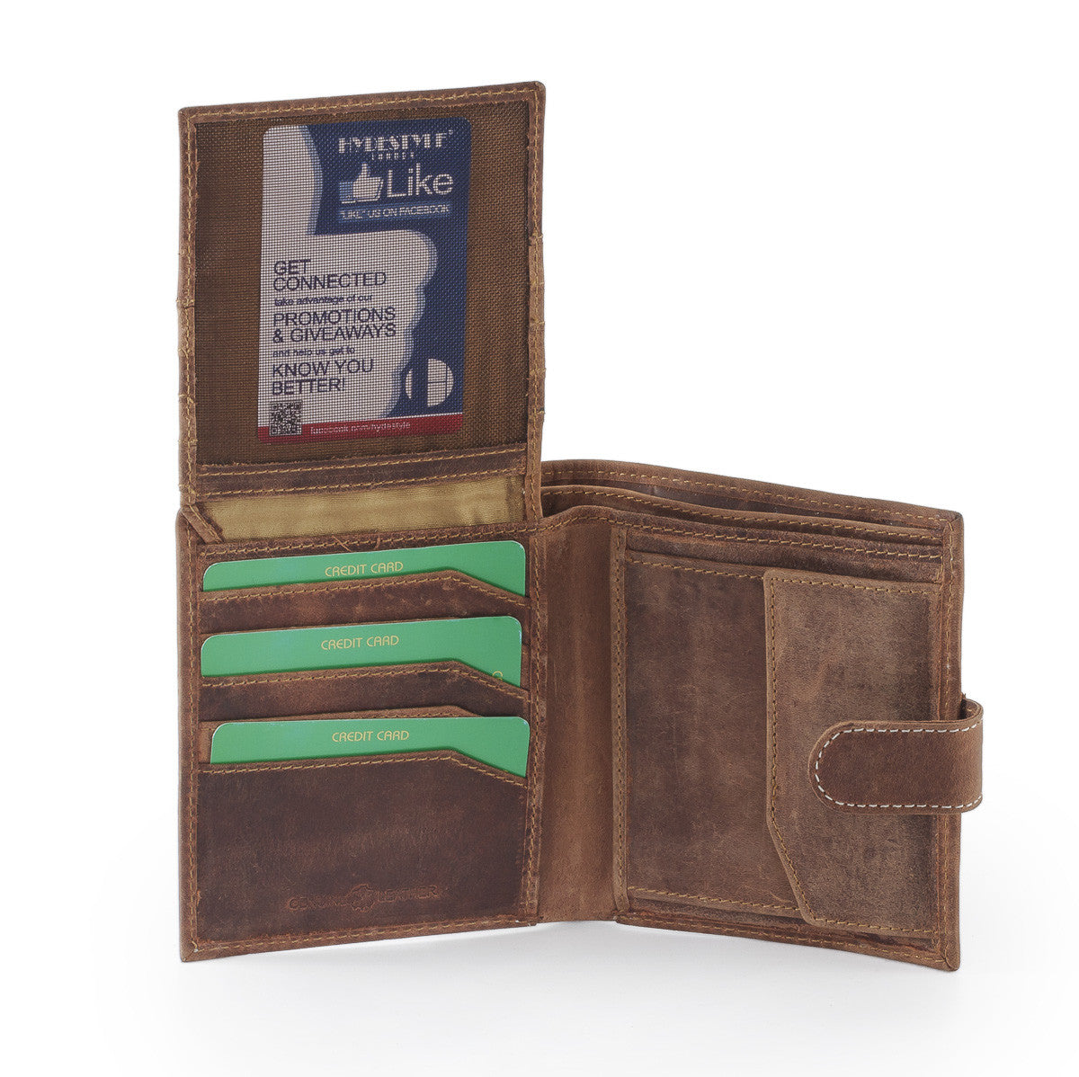 Venator distressed leather vertical tab wallet #GW59