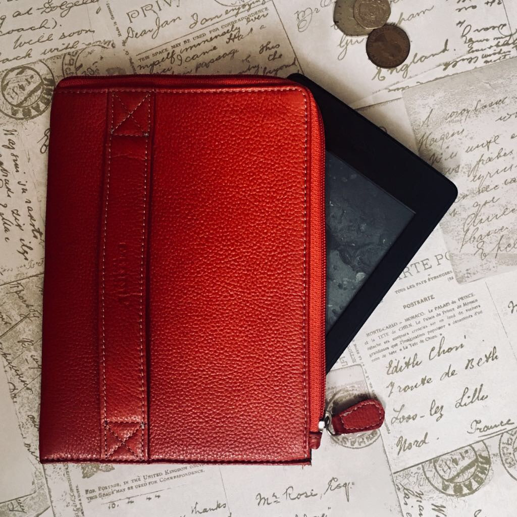 Pratico - zipped  leather iPad mini case #GC02 Red
