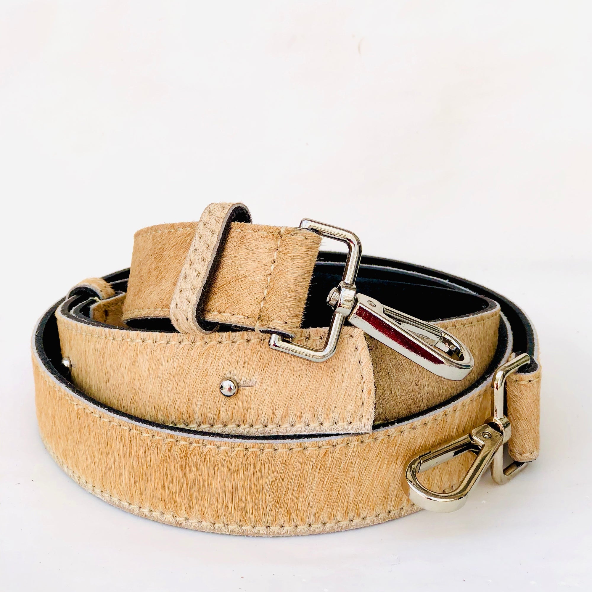 Tan Hair On Hide Leather Crossbody Bag Replacement Strap