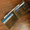 Frango mens' distressed leather trifold zip coin wallet #GW38