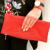 Genuine leather fold over clutch #LB209